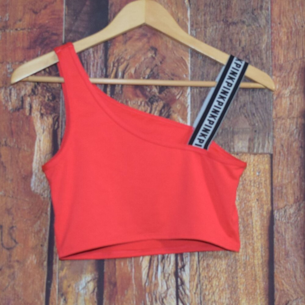 Victoria's Secret Pink ULTIMATE Unlined SPORTS CROP TOP Women's Sz M Bra Shirt - Picture 4 of 7